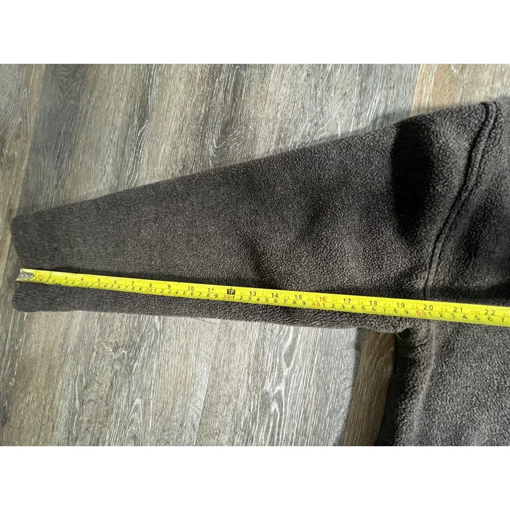 Orvis Fleece Pullover Mens Medium Brown 1/4 Zip Elbow Patches Sherpa Collar